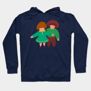 Cute and happy mushroom boy and girl, version 1 Hoodie